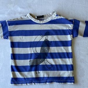 Bobo Choses blue and white striped shirt, 18-24m